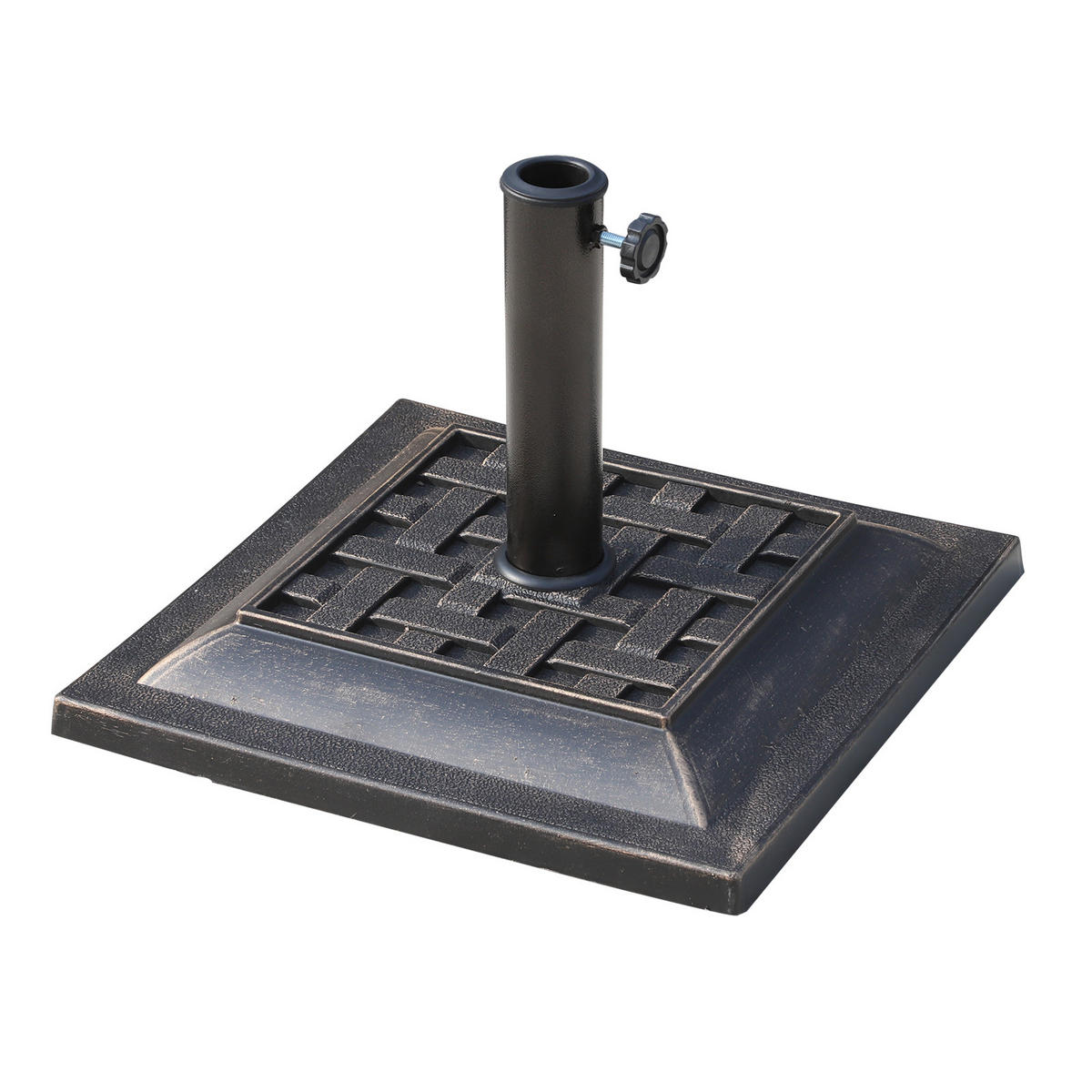 SONNENSCHIRMSTÄNDER 9kg 38/48mm Polyesterharz Bronze L44 x B44 x H33cm - Bronzefarben, Kunststoff (44/44cm) - Outsunny