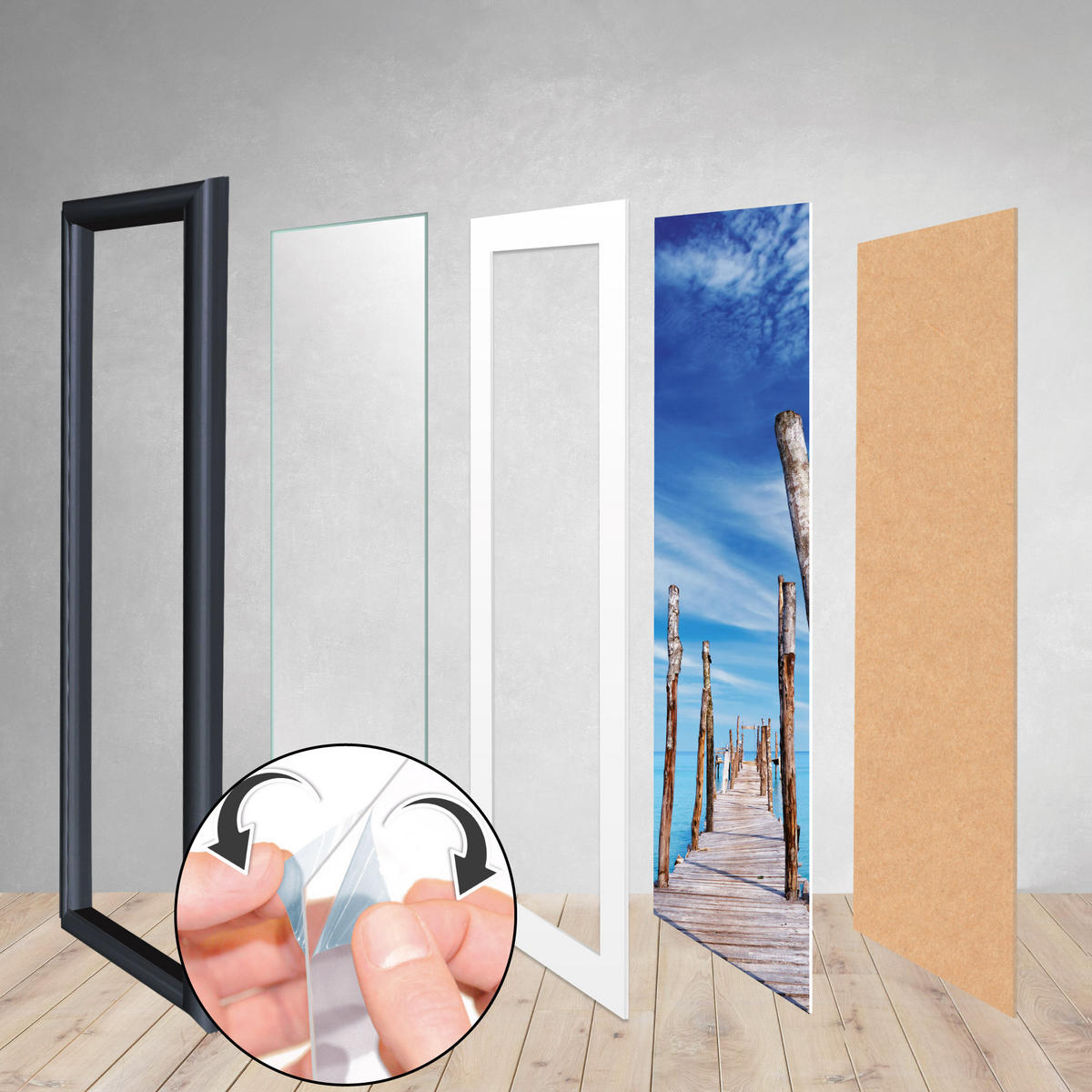 BOMOE Paradise Bilderrahmen Kunststoff schwarz (18tlg) - Schwarz, Kunststoff (24/26/35cm) - BoMoe