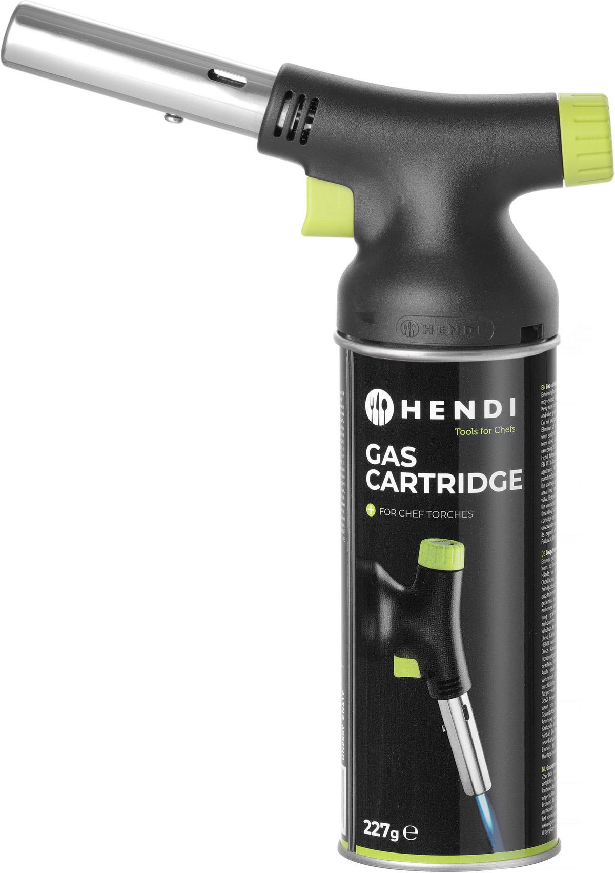 CREME BRULEE BRENNER / Kochbrenner - mit Gaskartusche - Jet - Schwarz, Kunststoff (2/26/7cm) - Hendi