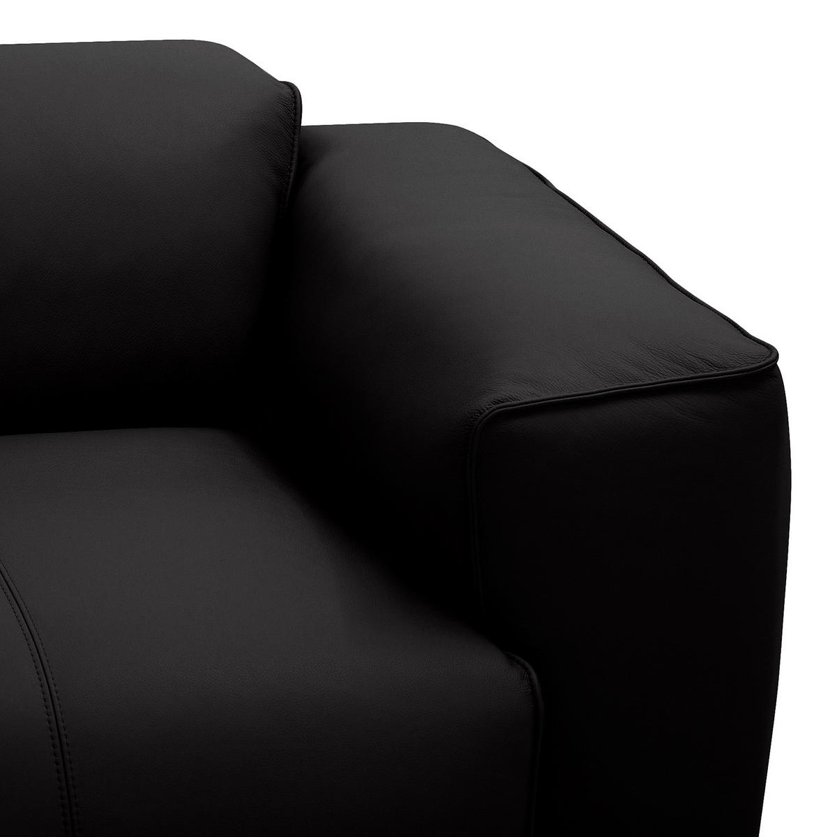3-SITZER ECKSOFA mit Recamiere - Schwarz, Leder/Kunststoff (295/231cm) - home24