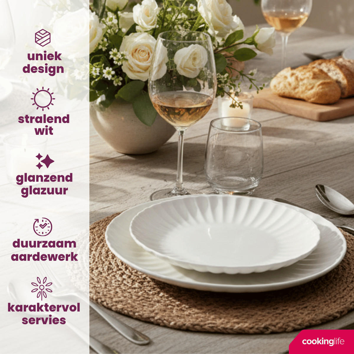 SPEISETELLER Cardida Off White ø 26 cm - 6 Stück - Weiß, Keramik (1/2/3cm) - Cookinglife