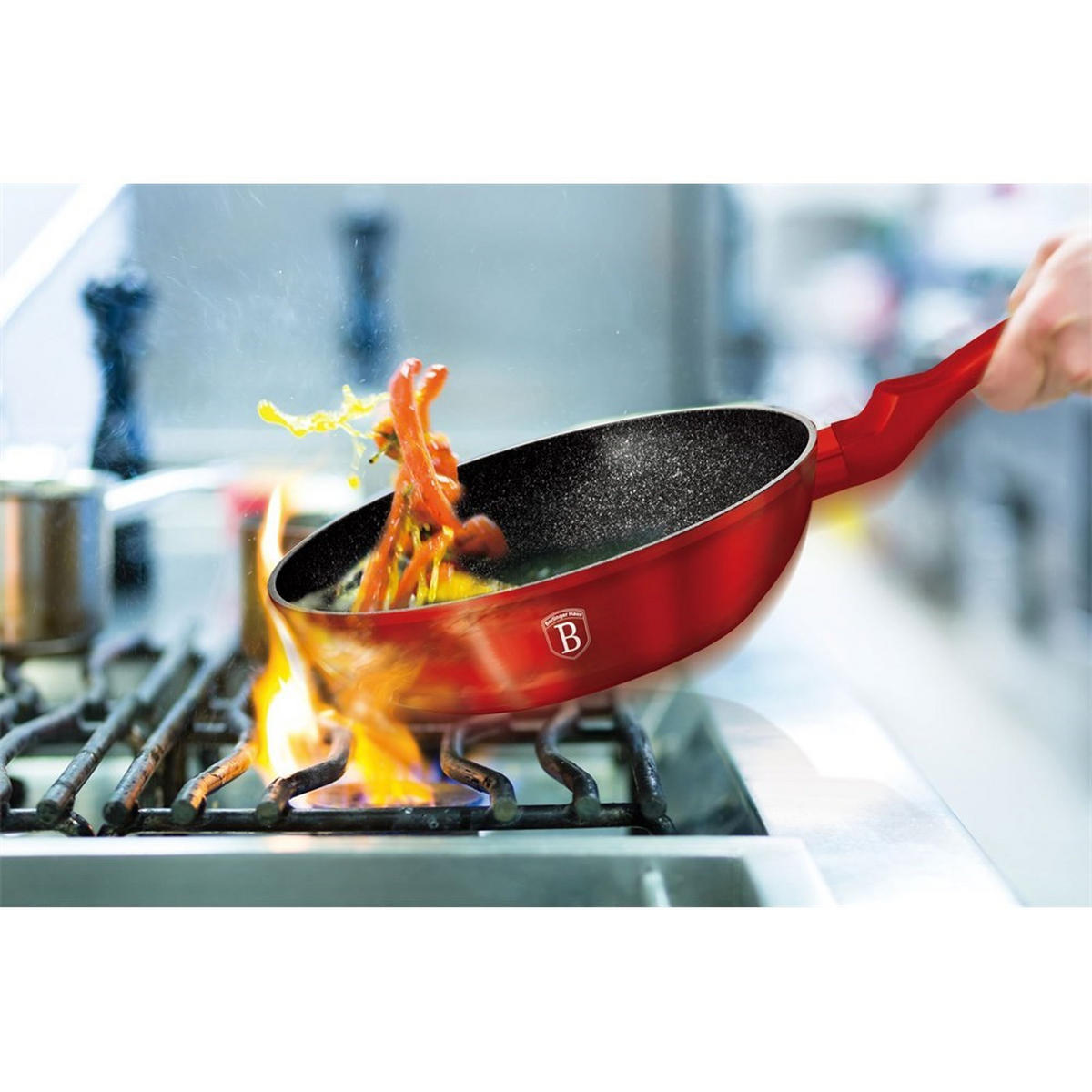 WOK Rot 28/28/9 cm BH1267N - Rot, Metall (28cm) - Berlinger Haus