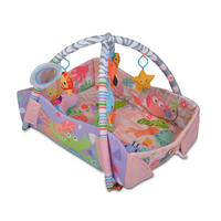 SPIELBOGEN 2 in 1 Oase pink 115 x 98 cm, Krabbeldecke, Kissen, Bällebad, abnehmbar, ab 6 Monate - Pink, Textil (98/50/115cm) - Moni