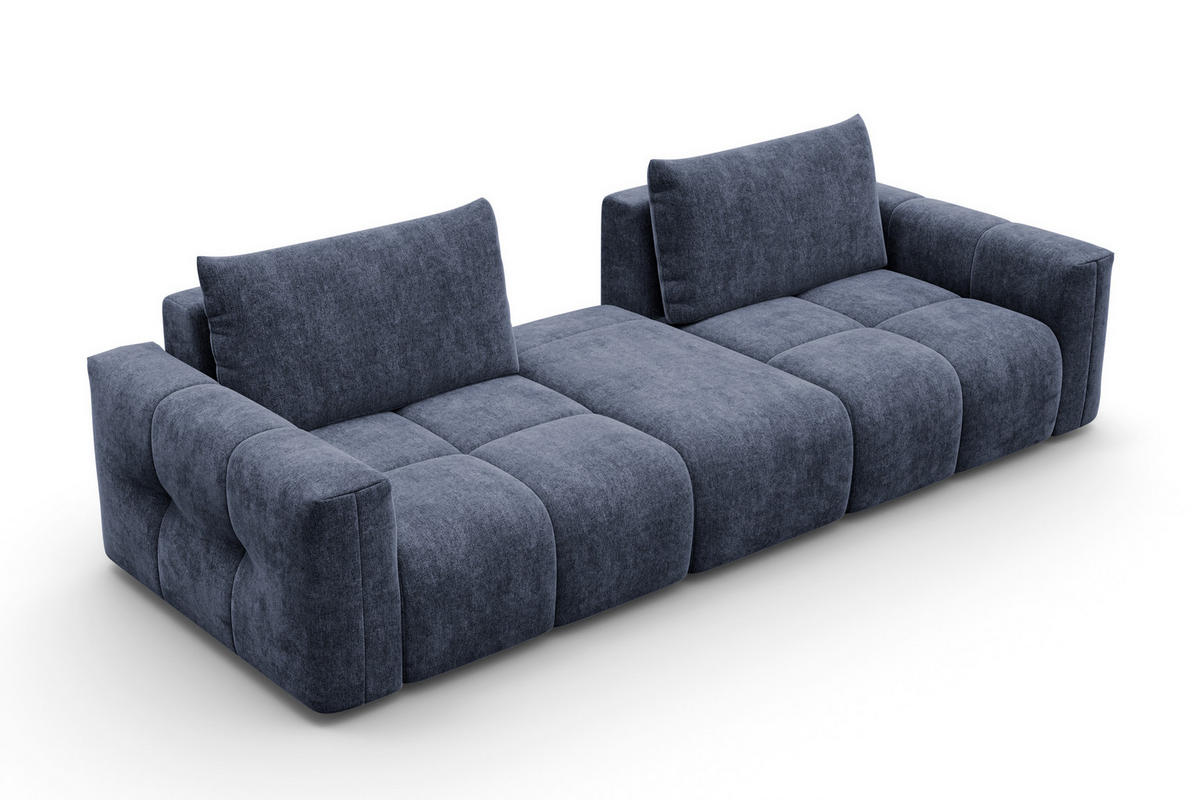 SOFA VERONA 4-Sitzer, Marineblau - Blau/Schwarz, Holz/Textil (282/83/110cm) - Courtois Laville