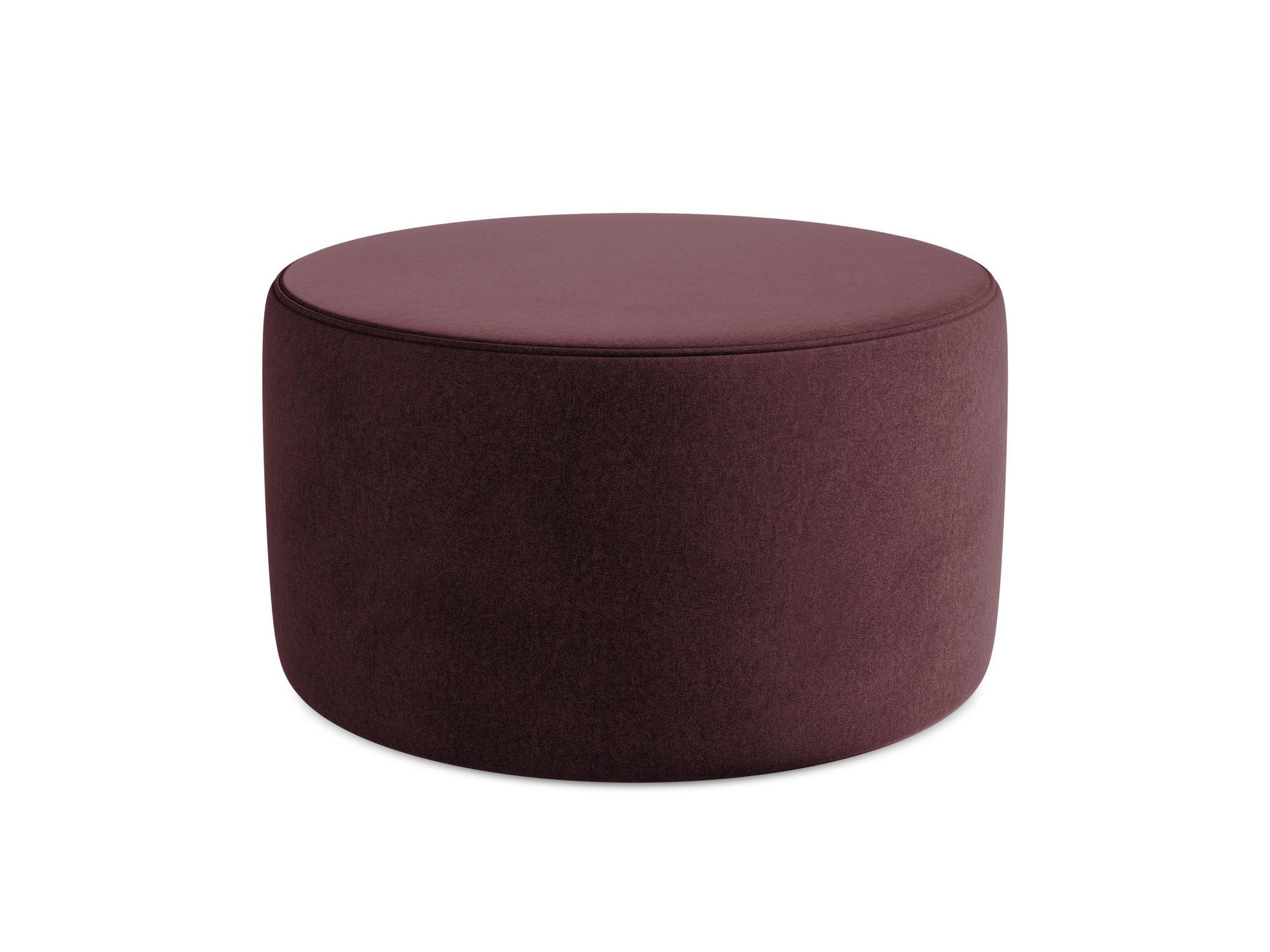 POUF Samt Stoff Rot - Bordeaux/Beige, Kunststoff/Textil (81/46/81cm) - Makamii