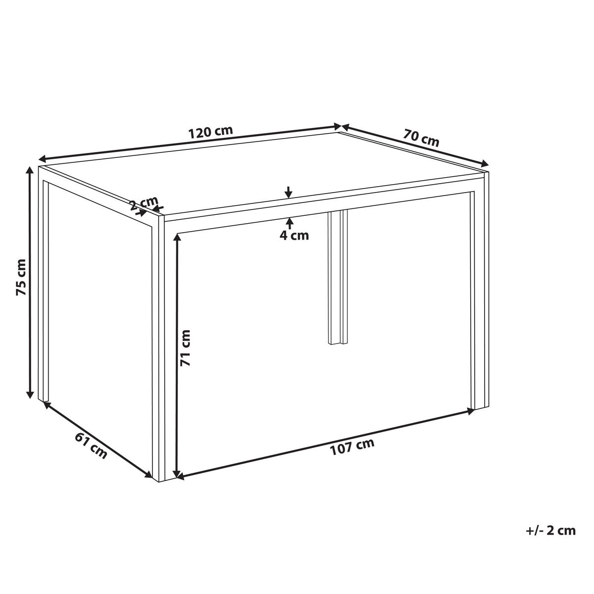 ESSTISCH Weißer Marmor 120/70 cm Clarence - Schwarz/Weiß, Keramik (120/70/75cm) - Beliani