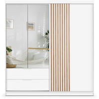 DREHTÜRENSCHRANK Madero mit Spiegel und 2 Schubladen, 203 cm, Weiß - Weiß, Holzwerkstoff (203/213/60cm) - Beautysofa