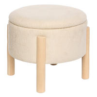 POUF mit Stauraum Elki Beige Ø 45,5 cm, 37 cm - Beige, Holzwerkstoff (45.5/37/45.5cm) - Atmosphera Createur d´interieur