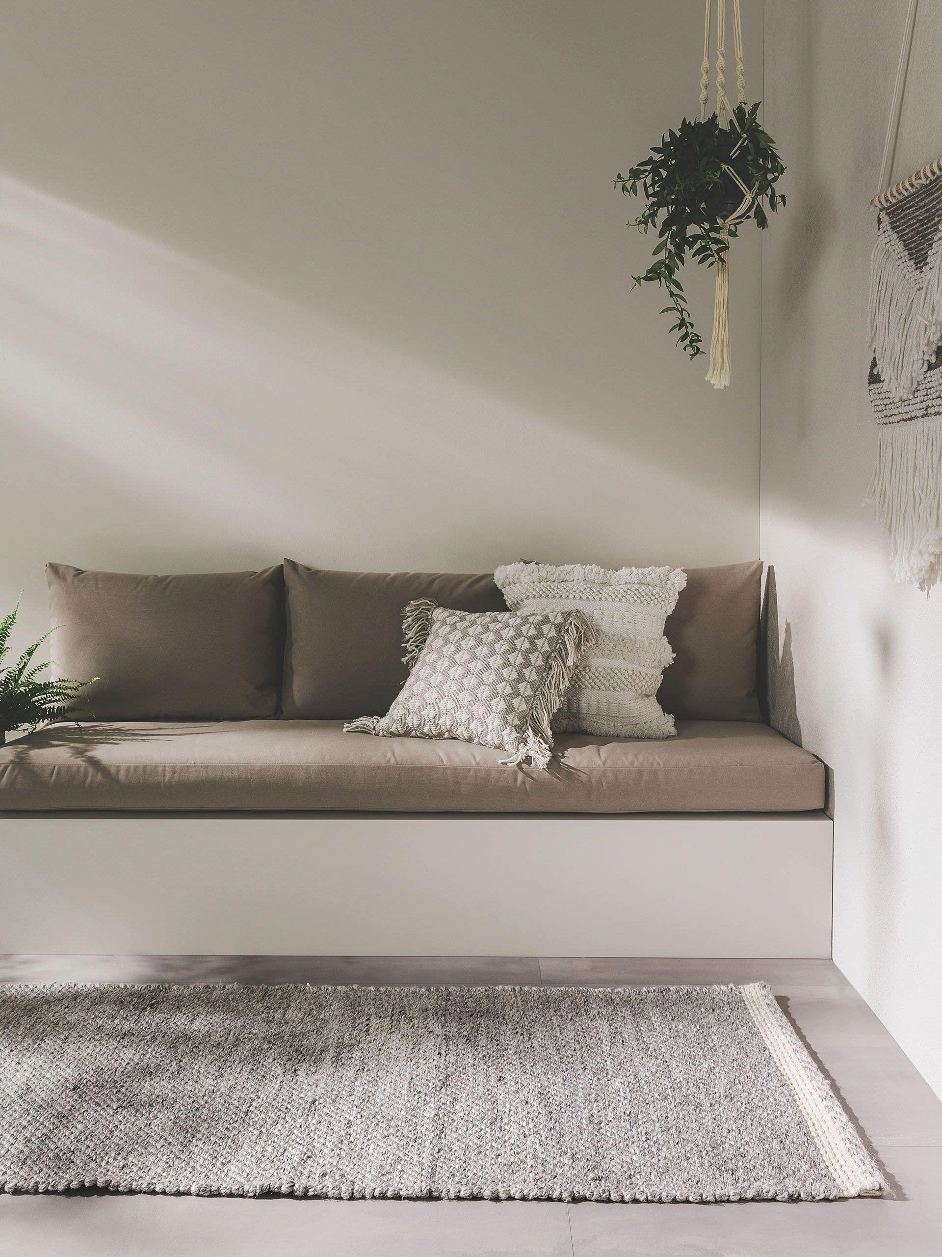 TEPPICH aus recyceltem Material Kiah Grau 70x200 cm - Grau, Textil (70/200cm) - benuta Pure