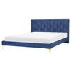 DOPPELBETT 160/200cm Marineblau Limoux - Blau, Textil (160/200cm) - Beliani