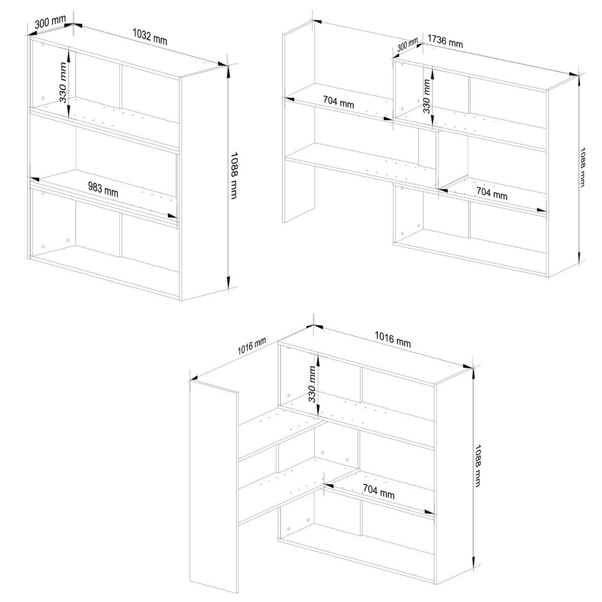 STANDREGAL Eiche Sonoma 109,3/173,6/30 - Sonoma Eiche, Holzwerkstoff (173.6/109.3/30cm) - RAUMHIRSCH FURNITURE