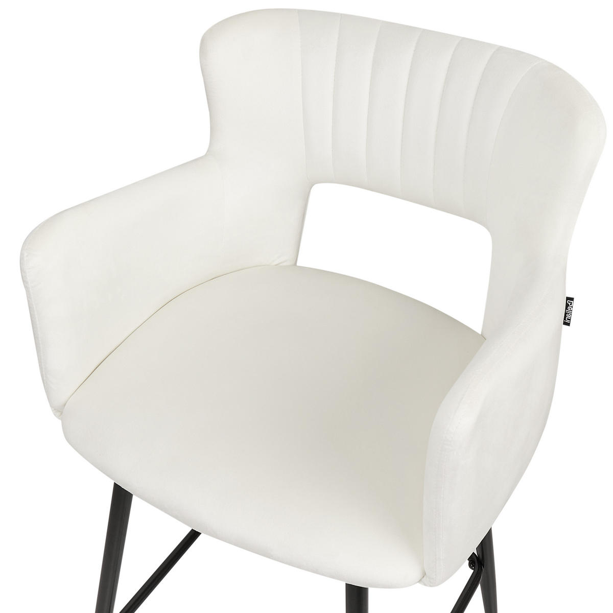 BARSTÜHLEN 2er-Set Weiß Sanilac - Schwarz/Weiß, Textil (51/91/44cm) - Beliani