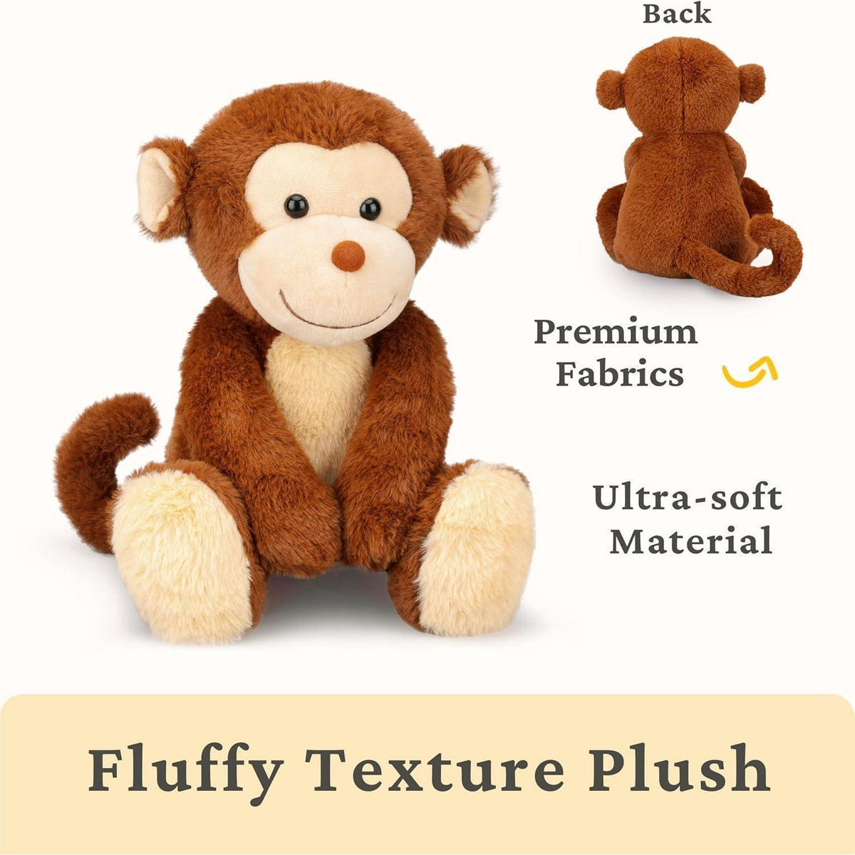 KUSCHELTIER Affe 32 cm - Braun, Textil (30/36cm)