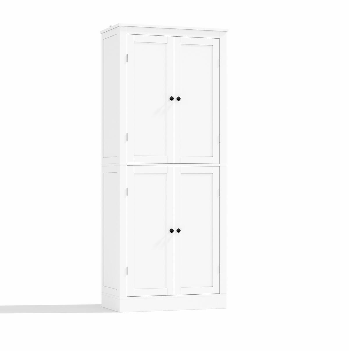 BUFFETSCHRANK 120/40/180 cm mit LED-Beleuchtung, Weinregal und verstellbaren Einlegeböden, Weiß - Weiß, Holzwerkstoff (120/180/40cm) - Redom