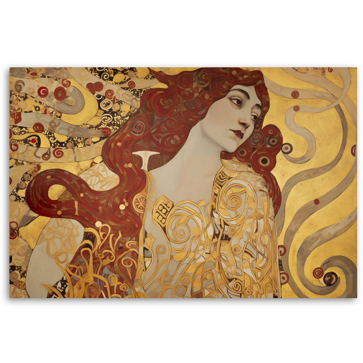 KUNSTDRUCK Gold 90/60 cm - Goldfarben, Textil (90/60cm) - KUNSTLOFT