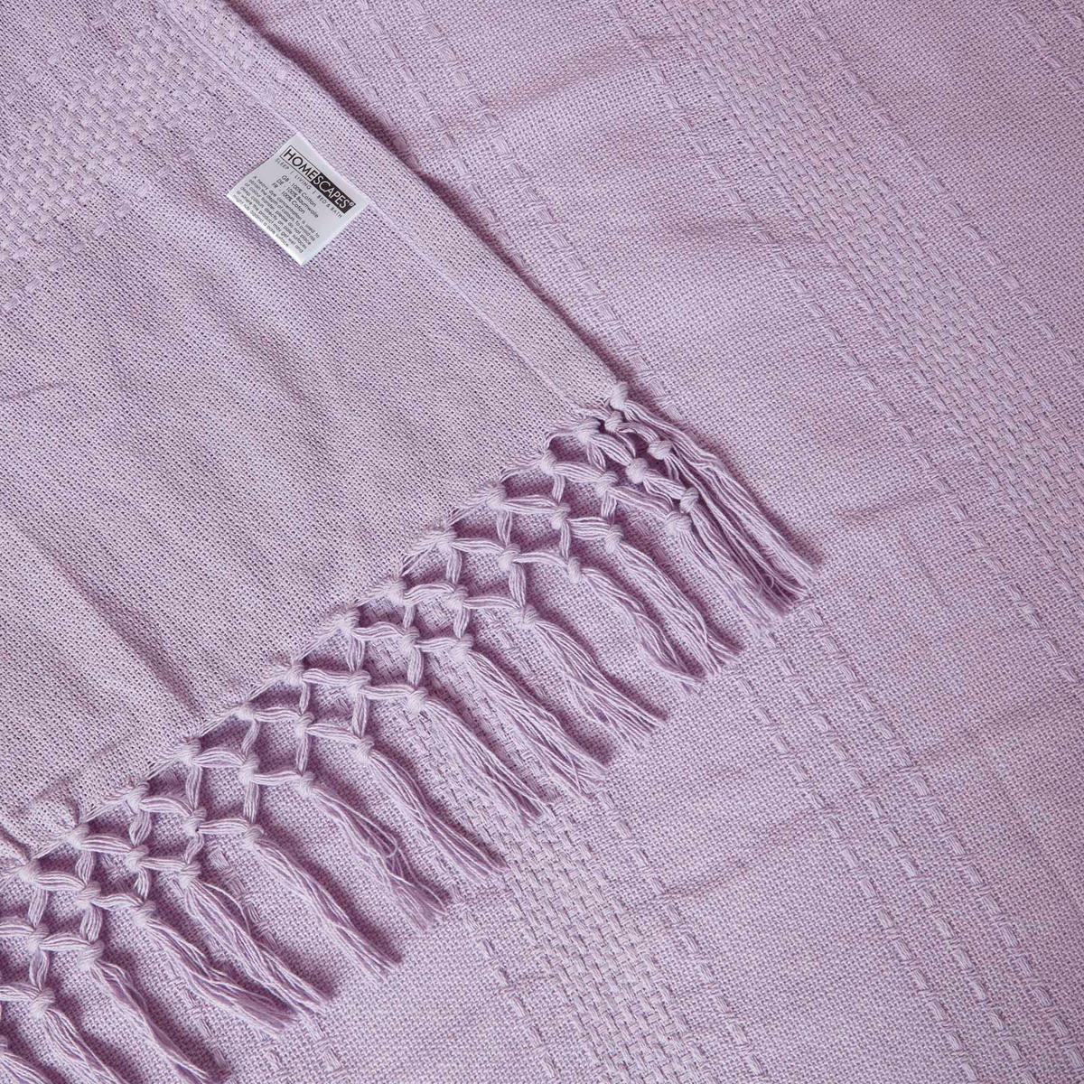 TAGESDECKE Kashi 255/360 cm, Baumwolle mit Fransen - Flieder, Textil (255/360cm) - Homescapes