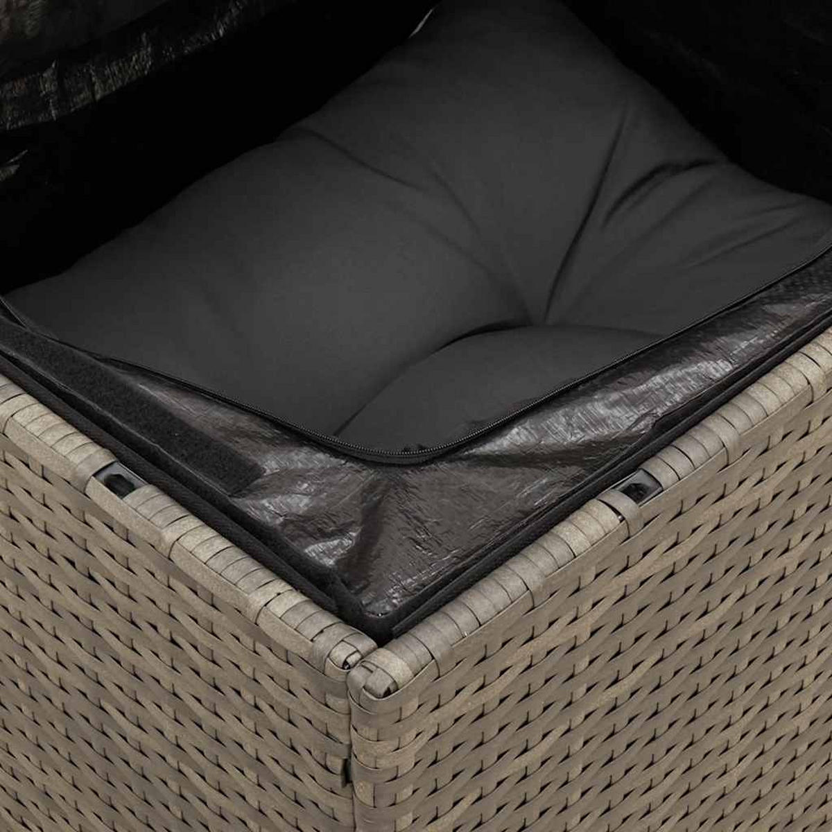 GARTENSESSEL Ohne Armlehnen Mit Kissen Grau Poly Rattan - Grau, Kunststoff (62/69/55cm) - vidaXL