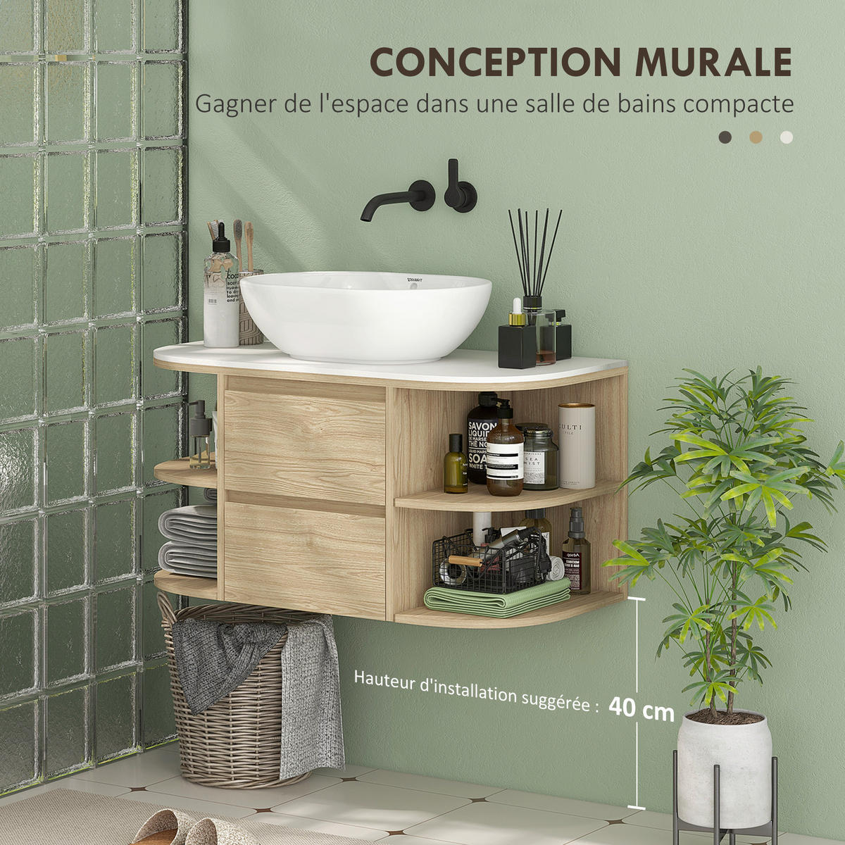 HÄNGESCHRANK Braun 1 Stück - Braun, Kunststoff (90/46/45cm) - GiPP