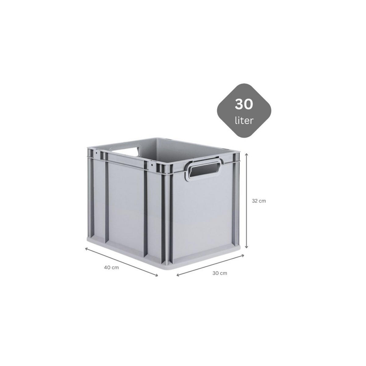 EUROBOX 4x Nextgen Economy Mit Auflagedeckel Grau/Gelb Griffe Offen 30 Liter - Gelb, Kunststoff (30/32/40cm) - PROREGAL