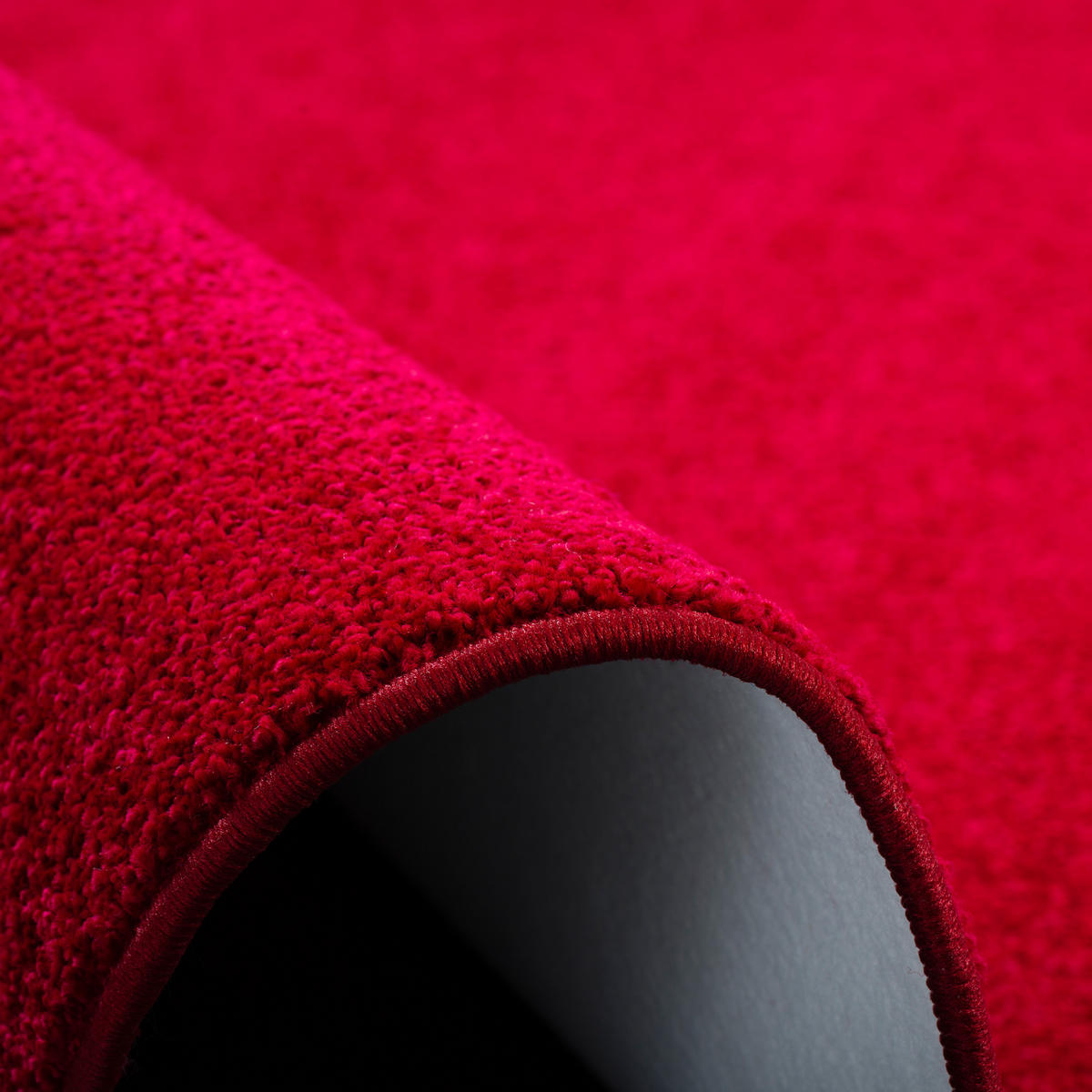 HOCHFLOR VELOURS TEPPICH LUNA RUND - Rot, Textil (200/200cm) - Snapstyle
