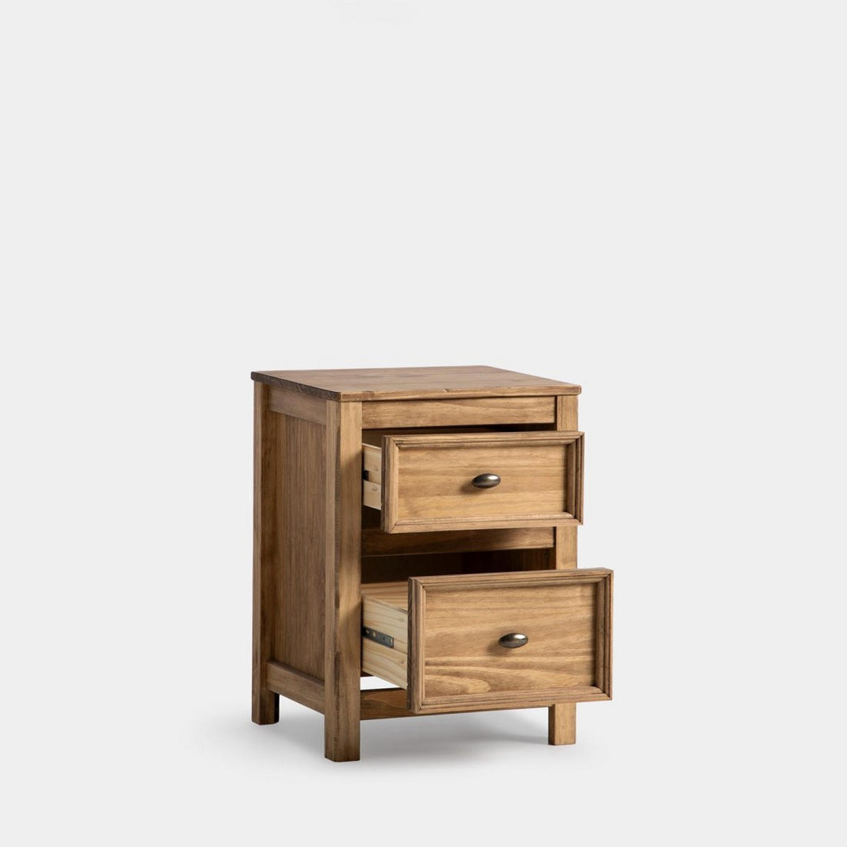 NACHTTISCH 2 SCHUBLADEN Serena Natürlich 42 cm x 57 cm 2er-Set - Naturfarben, Holz (42/57/39cm) - Klast Home