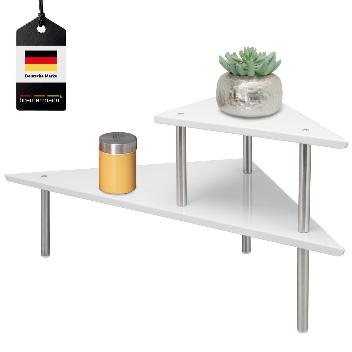 KÜCHEN-ECKREGAL, weiß, Metall - Weiß, Metall (45/30/45cm) - bremermann