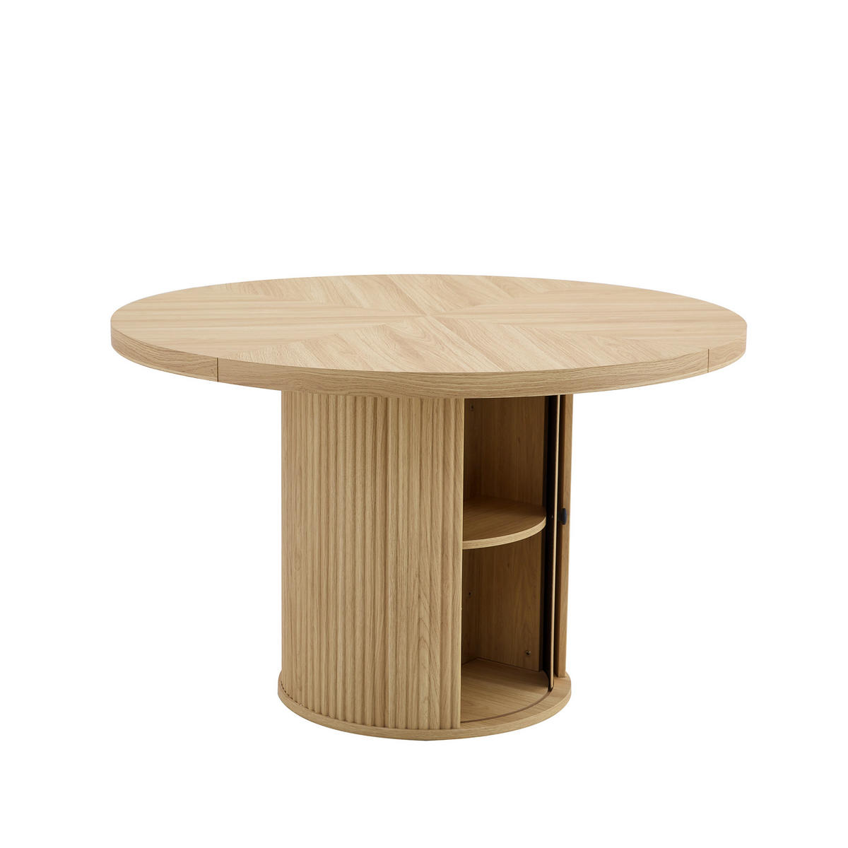 ESSTISCH Rund 115/74 cm mit Stauraum DE-40056 Holzoptik - Naturfarben, Holzwerkstoff (115/115/74cm) - ComfortXL