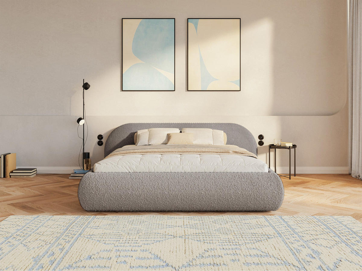 POLSTERBETT Shels 200x200 cm - Taupe/Schwarz, Kunststoff/Textil (200/200cm) - Selsey