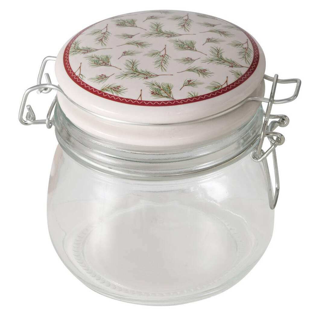 GLASBEHÄLTER Charlene 450 ml - Transparent/Weiß, Glas (10/11.5/13cm) - Boltze Home