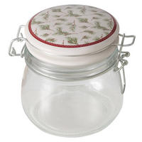 GLASBEHÄLTER Charlene 450 ml - Transparent/Weiß, Glas (10/11.5/13cm) - Boltze Home