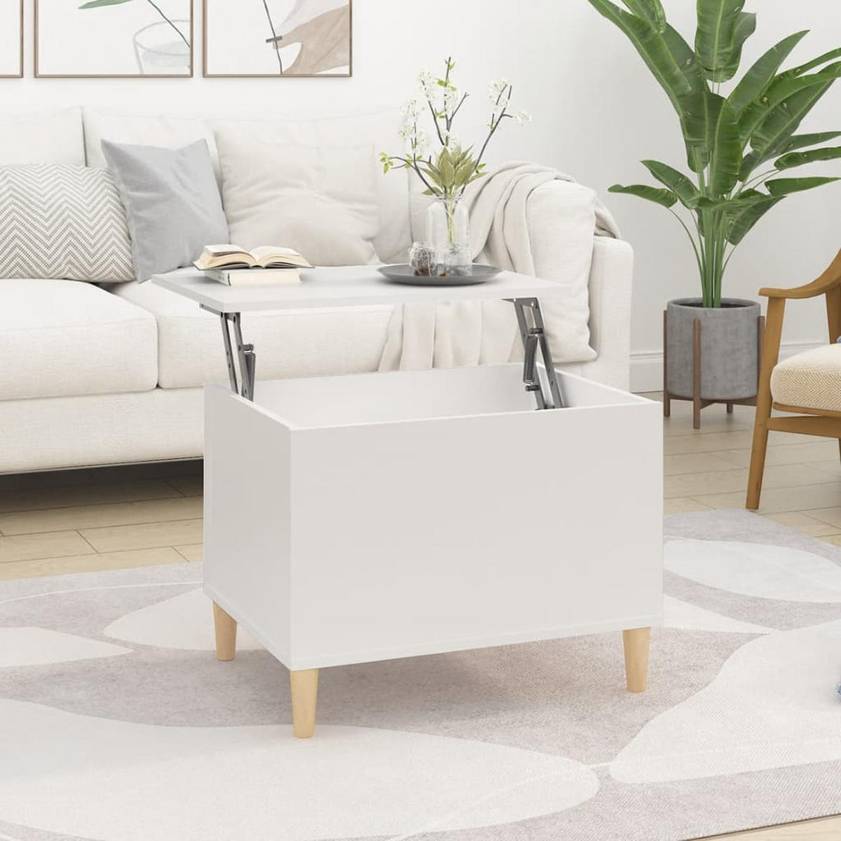 COUCHTISCH Weiß 60x44,5x45 cm Holzwerkstoff - Weiß, Holzwerkstoff (60/44.5/45cm) - furnicato