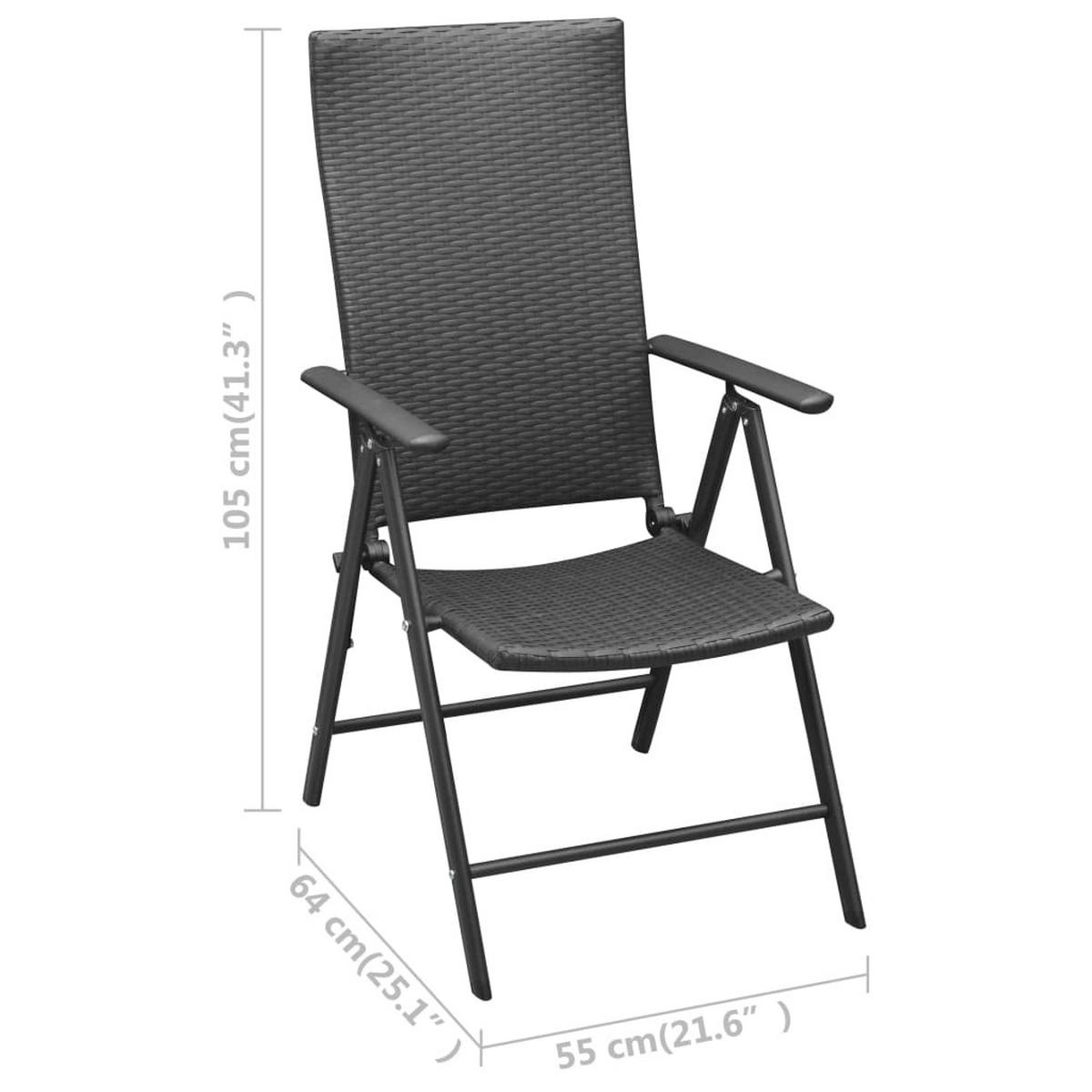 GARTEN-ESSGRUPPE 5-teilig Schwarz - Schwarz, Kunststoff - vidaXL