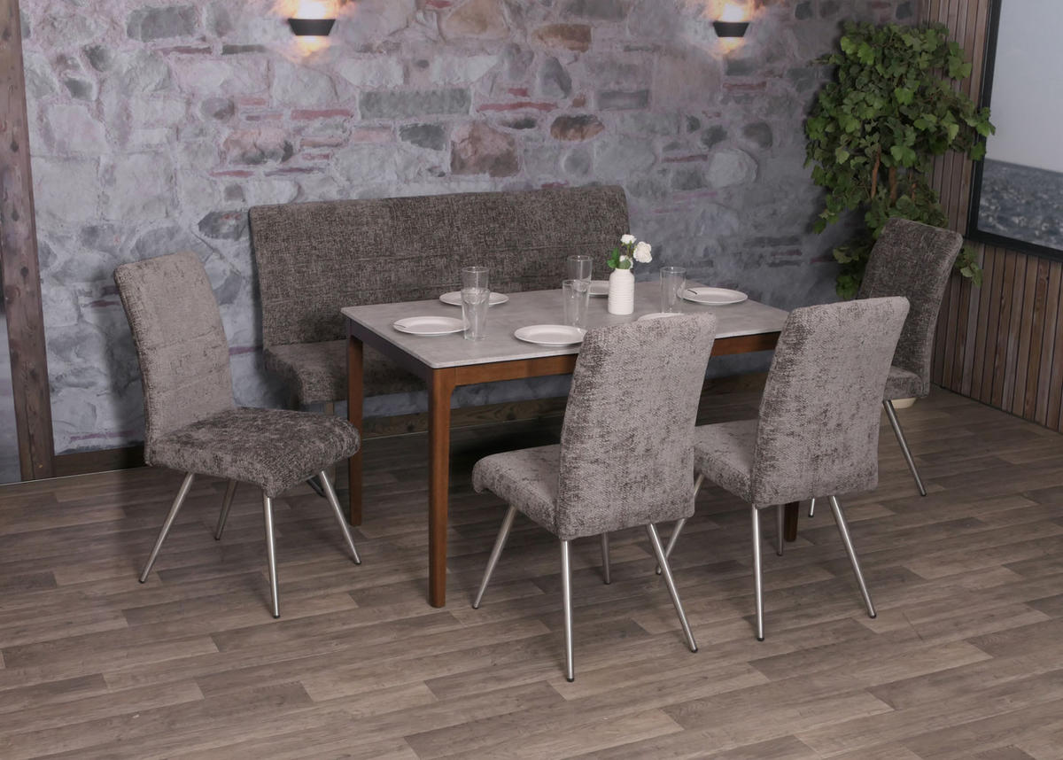SITZBANK Grau - Grau, Textil (160/100/65cm) - MCW