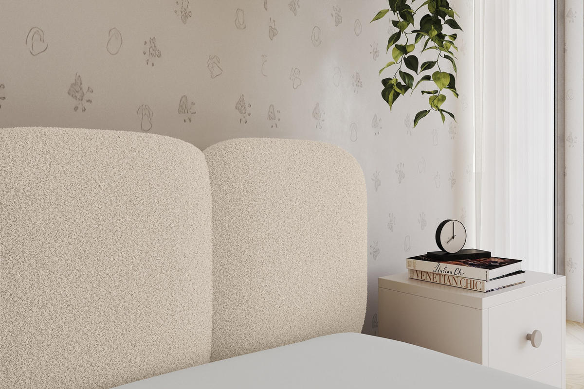 EINZELLBETT Jugendbett mit Bettkasten, Links - AVRY 100x200 Dunkelbeige - Cappuccino, Holzwerkstoff/Textil (100/200cm) - ALTDECOR