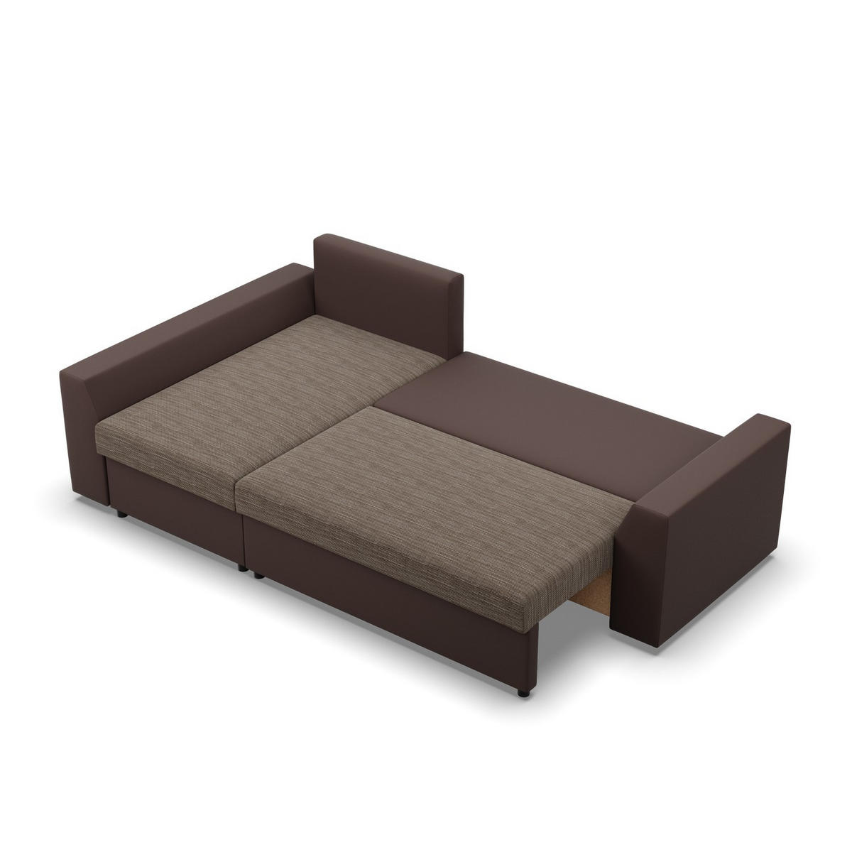 ECKSOFA MIT SCHLAFFUNKTION LUGO BONELL Braun - Braun, Textil (140/243cm) - Mebligo
