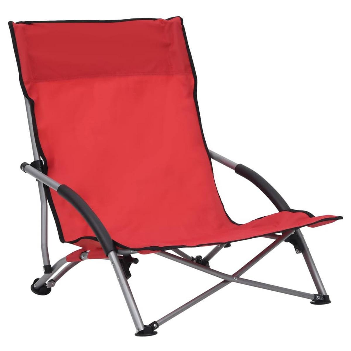 KLAPPBARE Strandstühle 2Er Set Rot Stoff - Rot, Textil (65.5/66/55.5cm) - vidaXL