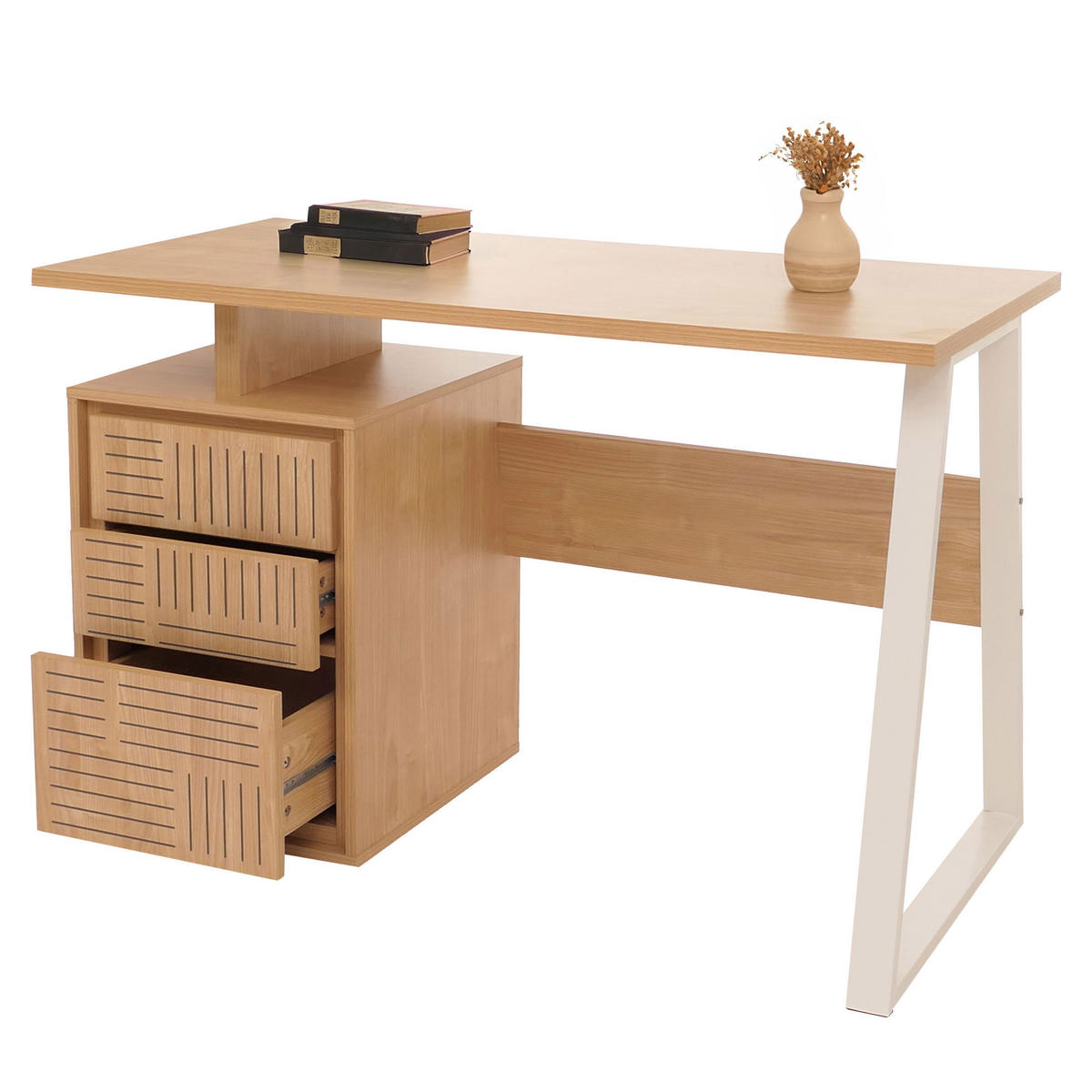 SCHREIBTISCH quadratisch Beige - Beige, Holz (58/118/77cm) - MCW