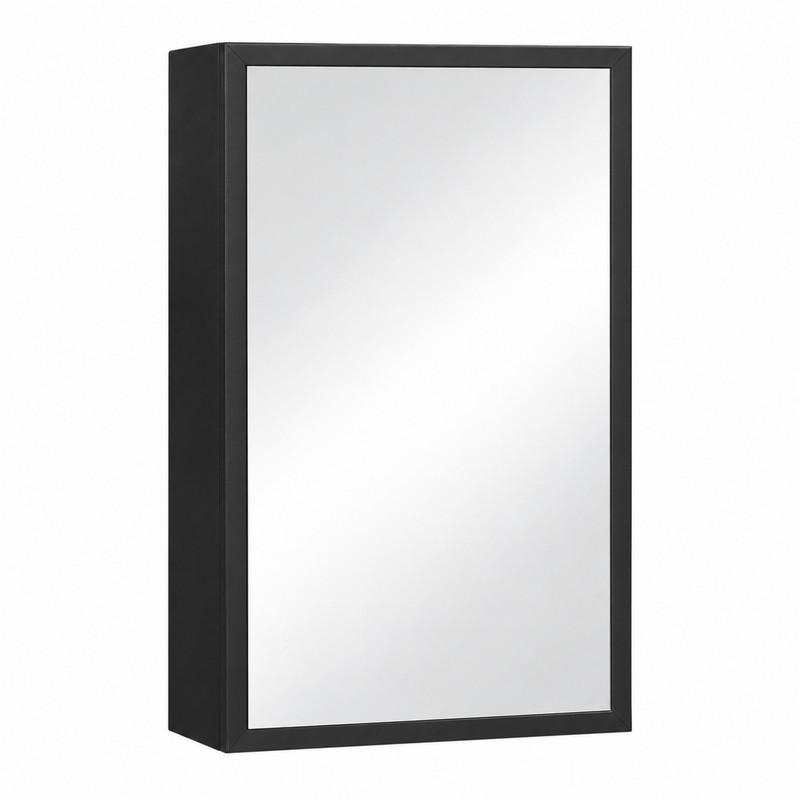 SPIEGELSCHRANK wandmontiert 40x15x60 cm Schwarz - Schwarz, Holzwerkstoff (15/60/40cm) - Beauniv