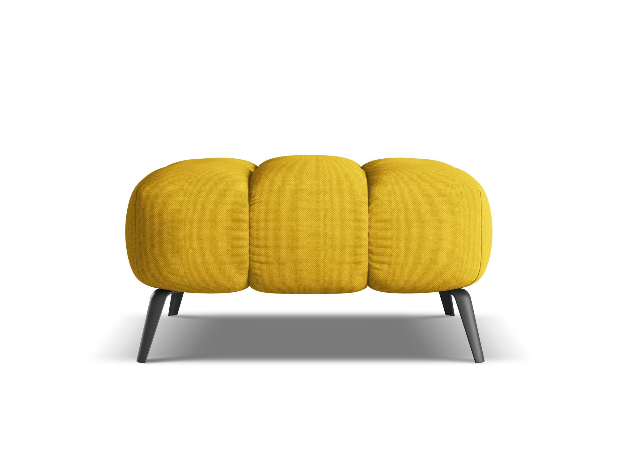 POUF Chenille Stoff Gelb - Currygelb/Gelb, Textil/Metall (78/41/60cm) - Makamii