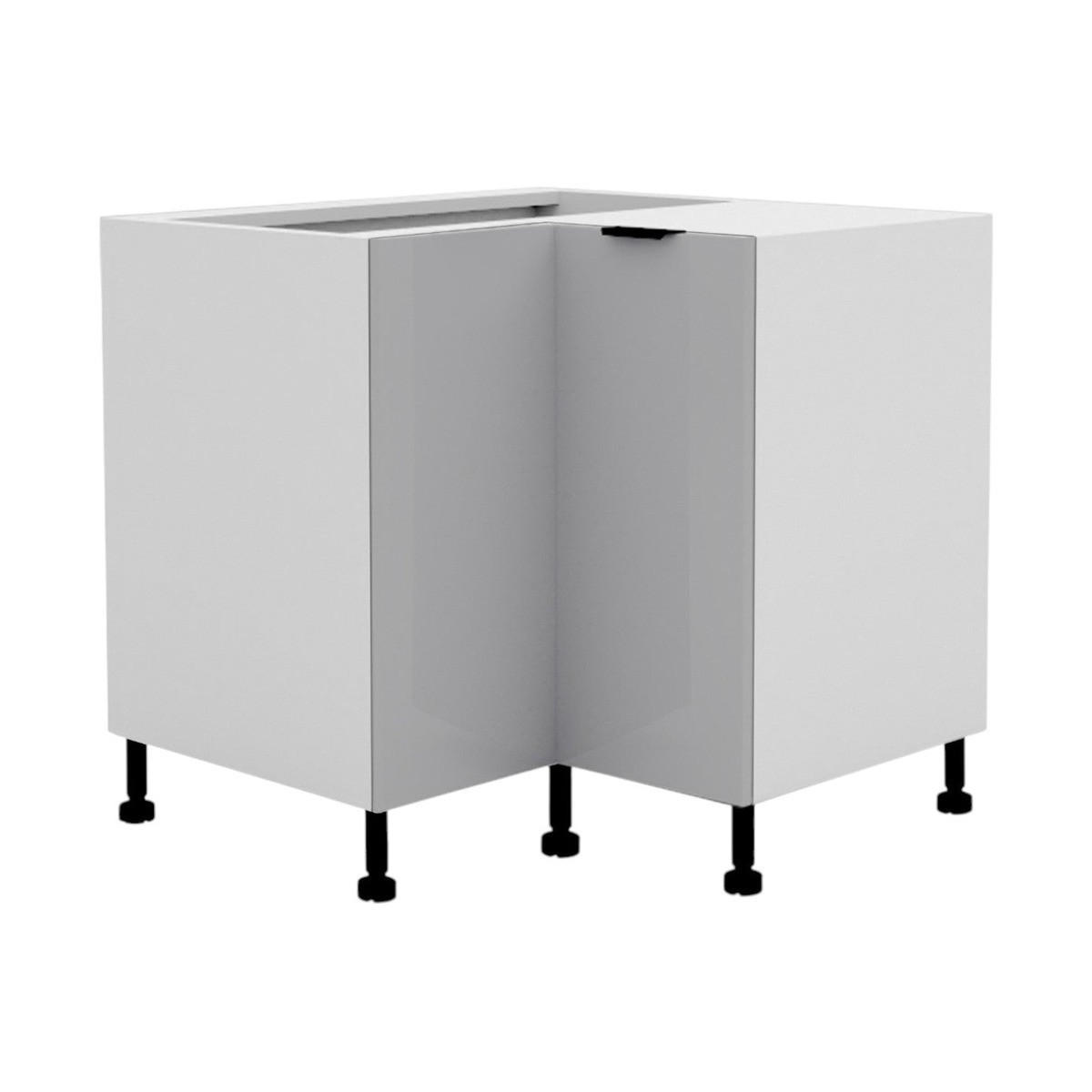 ECKUNTERSCHRANK – 86 cm – KU-DN90 – Lunara – Grau Hochglanz - Grau, Holzwerkstoff (86/72/86cm) - hi-markt