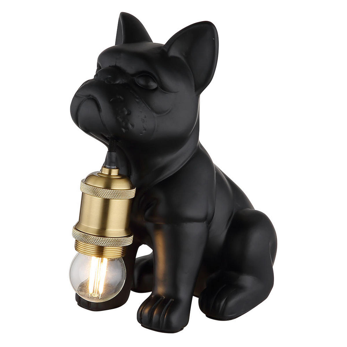 TISCHLEUCHTE Keramik Metall Schwarz Hundedesign - Schwarz, Metall (19.5/12.5/24cm) - Globo Lighting