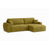 ECKSOFA Mit Schlaffunktion Ariel L, Velours, Stoff Salvador, Olive, Rechts - Olivgrün, Holz (250/142cm) - Kaiser Möbel