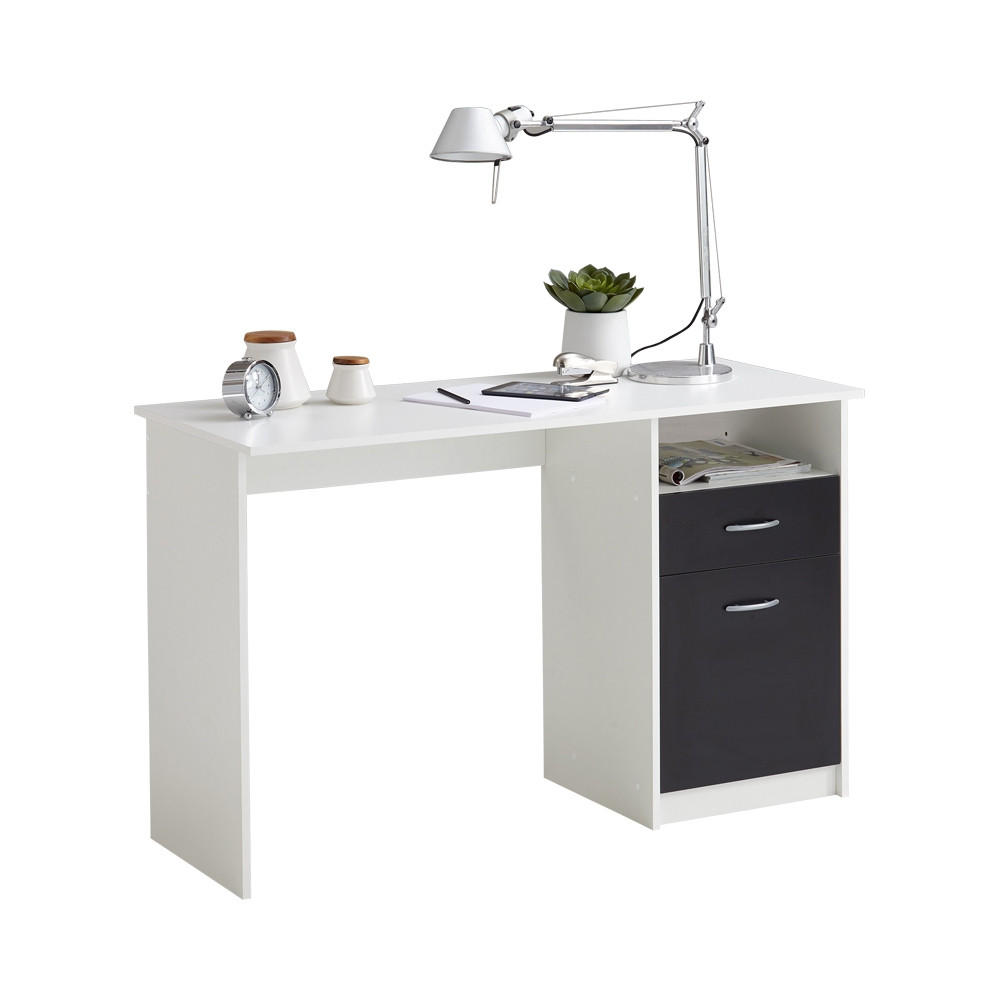 SCHREIBTISCH Weiß 123/77/50 cm - Weiß, Holzwerkstoff (50/123/77cm) - FMD Möbel GmbH