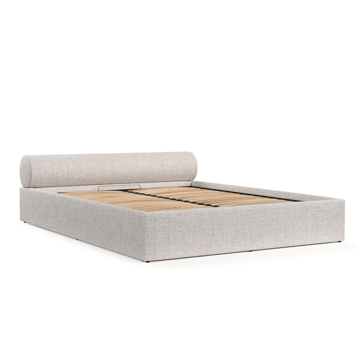 POLSTERBETT Solvo mit Stauraum 200/200 cm Hellbeige im Neve Stoff - Beige/Schwarz, Holz/Holzwerkstoff (200/200cm) - AltaBeds