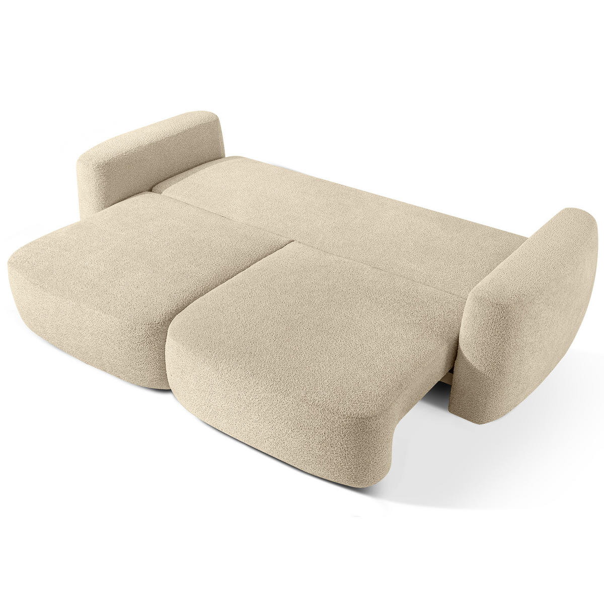 SOFA 3 ELOSA - Beige, Holz/Textil (245/85/115cm) - KONSIMO®
