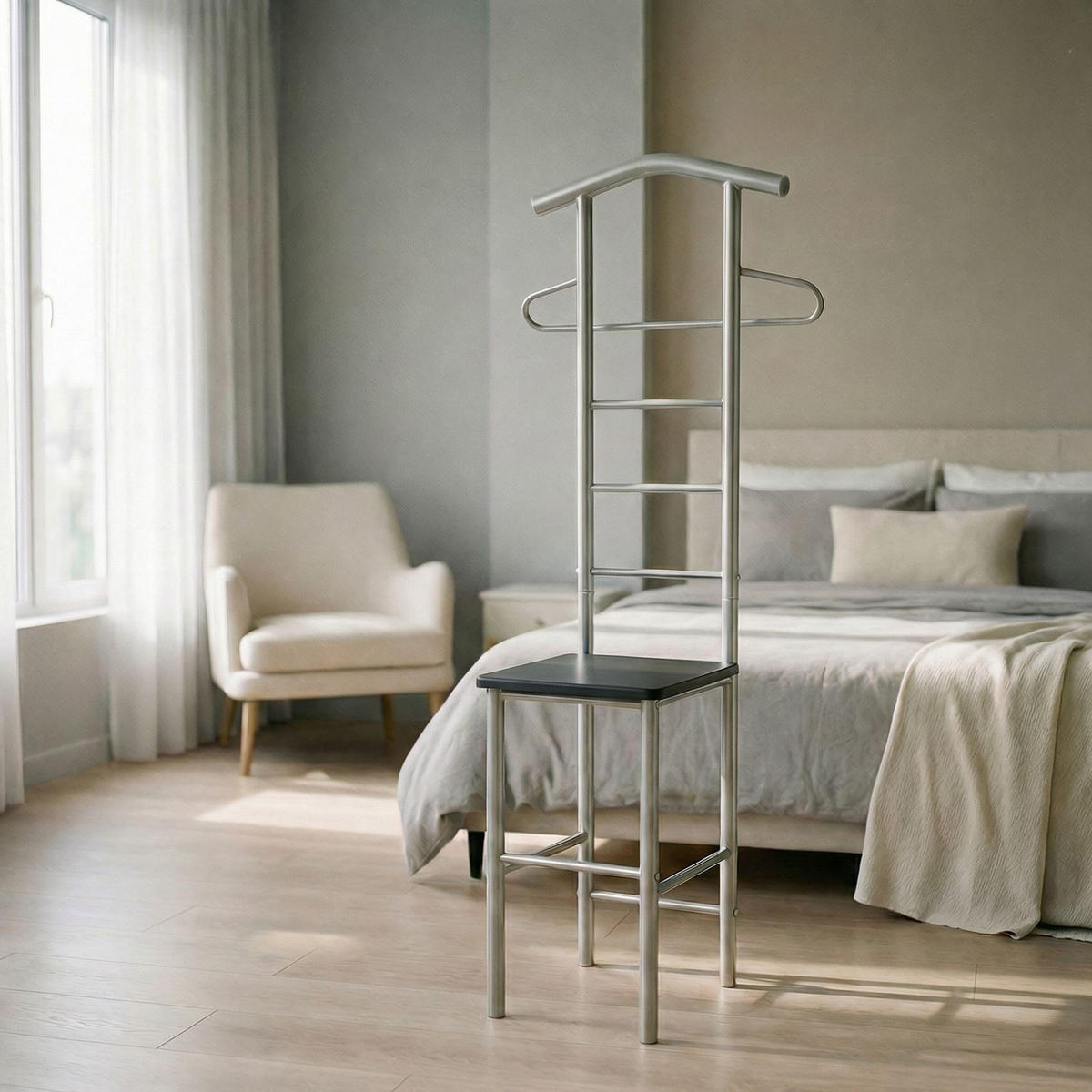 HERRENDIENER JIVO - Schwarz, Metall (53/121/47cm) - CARO-Möbel