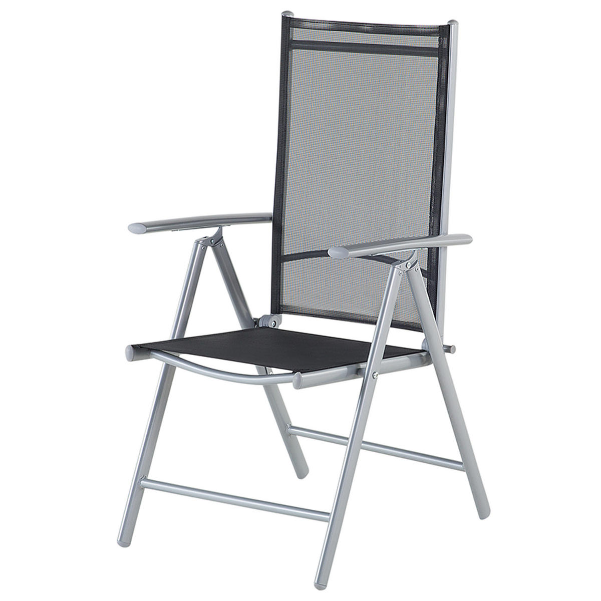 GARTENMÖBEL SET 6-Sitzer Aluminium schwarz Catania - Silberfarben/Schwarz, Metall - Beliani