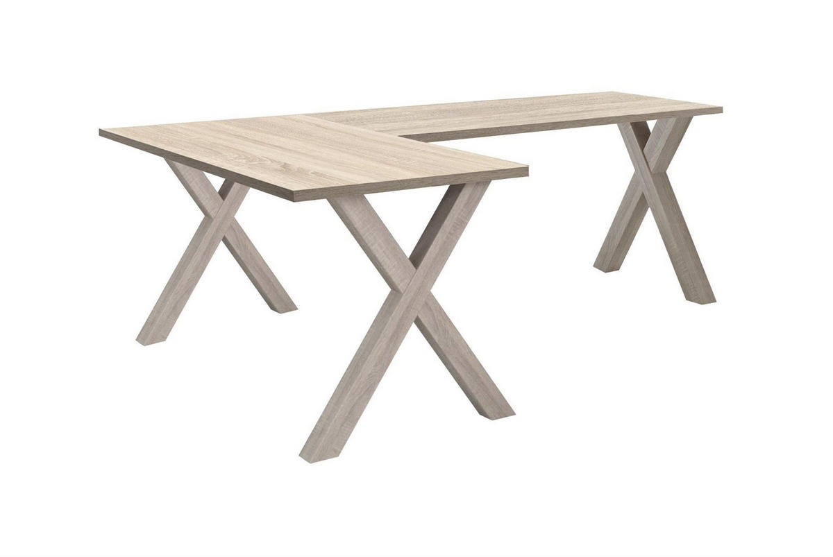 ECKSCHREIBTISCH Ede 1 210 x 140 x 75 Computertisch Eiche sägerau - Naturfarben, Holz (210/140/75cm) - 58aufmkessel