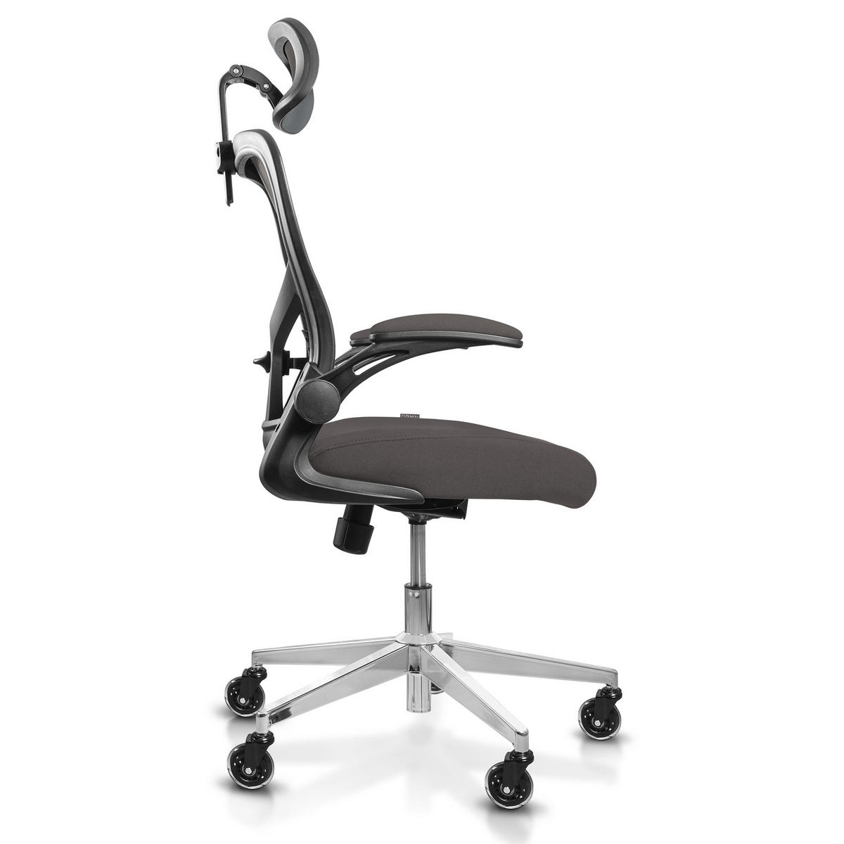 BÜROSTUHL SmartSeat Anthrazit - Anthrazit/Silberfarben, Kunststoff/Textil (70/142/70cm) - Clouvou