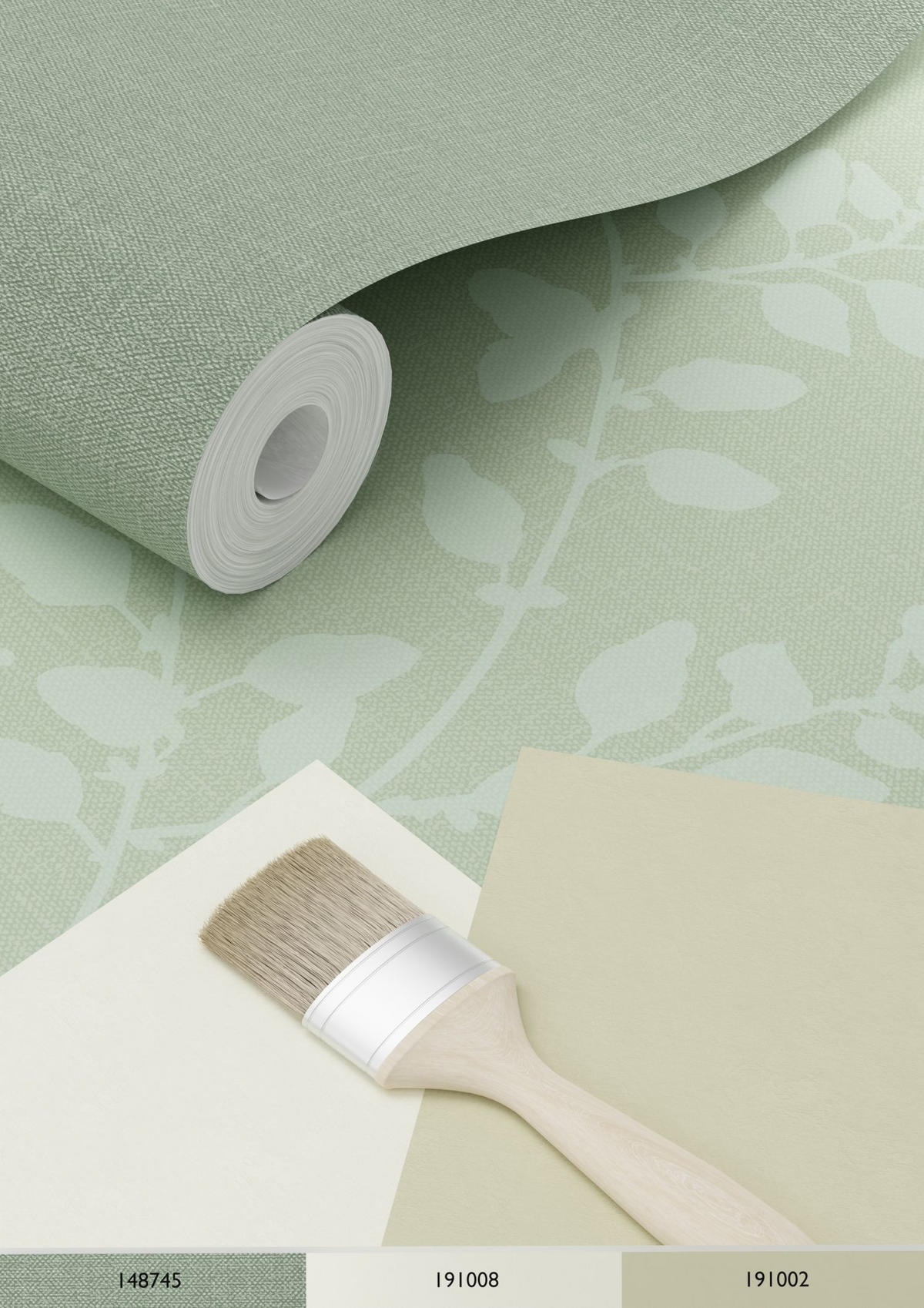 TAPETE Blattmuster 53 cm x 10.05 m - Grün, Papier (53/1000cm) - ESTAhome